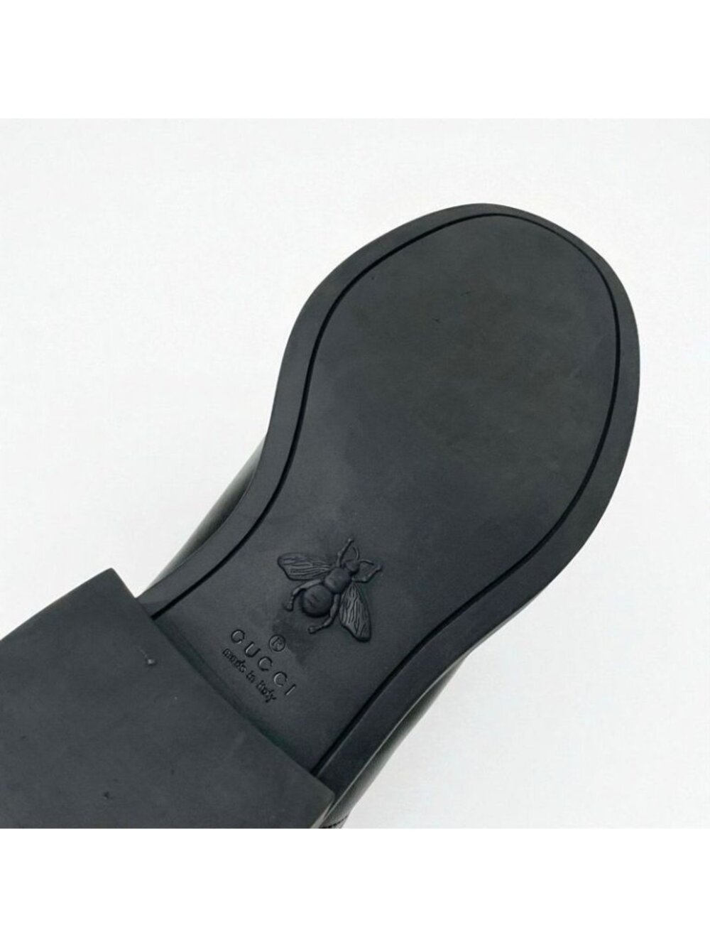 Gucci Boots Short Shoes Leather Black Double G Heart Quilting - Picture 9 of 10